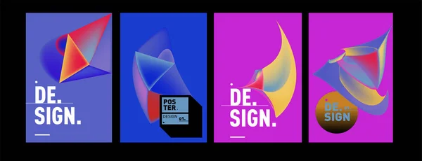 Renkli Soyut Sıvı Sıvı Poster Kapak Tasarımı Geometrik Desen Degradeler — Stok Vektör