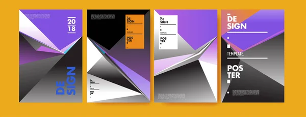 Kleurrijke Abstracte Geometrische Driehoek Poster Cover Ontwerp Minimale Geometrische Patroon — Stockvector