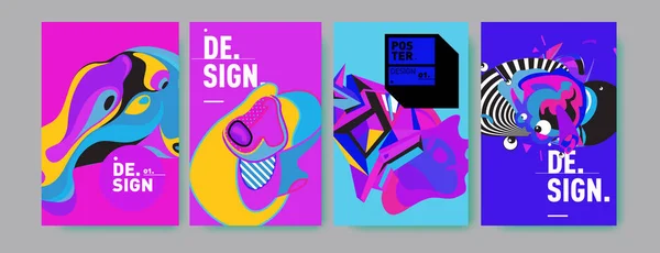 Fond Liquide Coloré Abstrait Pour Conception Affiches Modèle Affiche Bannière — Image vectorielle