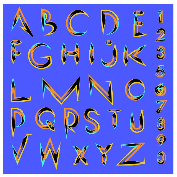 Vecteur Police Abstraite Colorée Alphabet — Image vectorielle