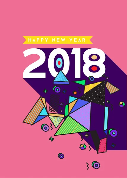 Bonne Année 2018 Design Abstrait Coloré Éléments Vectoriels Pour Calendrier — Image vectorielle