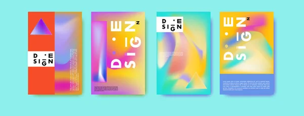 Abstrakta Färgstarka Flytande Och Holografiska Färger Bakgrund För Affisch Design — Stock vektor
