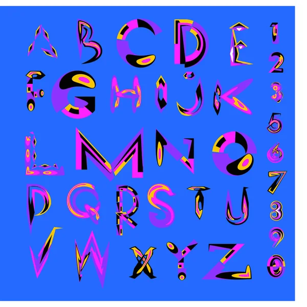 Vector Abstract Colorful Font Alphabet — Stock Vector