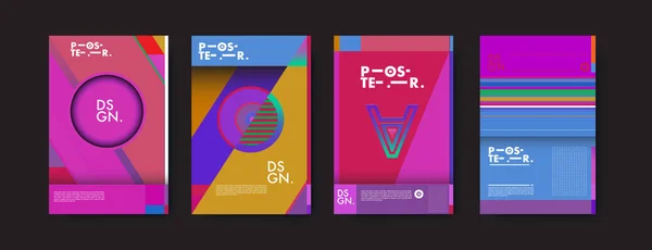 Farbenfrohe Abstrakte Geometrische Dreieck Poster Und Cover Design Minimale Geometrische — Stockvektor