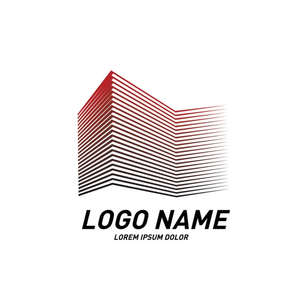 Curvy Listras Design Logotipo Simples — Vetor de Stock