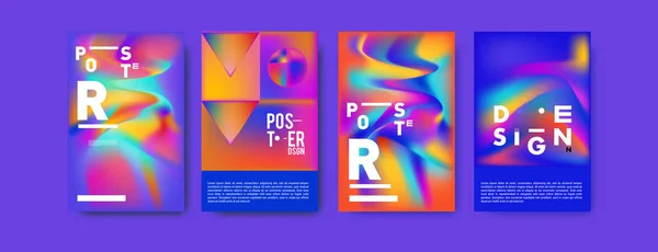 Absztrakt Színes Folyadék Holografikus Befest Háttér Poszter Design Kék Sárga — Stock Vector