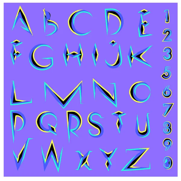 Vector Abstract Colorful Font Alphabet — Stock Vector