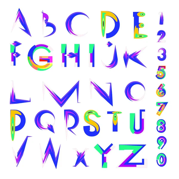 Vector Abstract Colorful Font Alphabet — Stock Vector