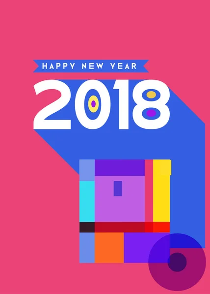 Feliz Año Nuevo 2018 Diseño Abstracto Colorido Elementos Vectoriales Para — Vector de stock