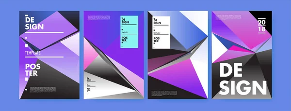 Барвистий Абстрактний Геометричний Плакат Дизайн Обкладинки Мінімальні Градієнти Геометричного Візерунка — стоковий вектор