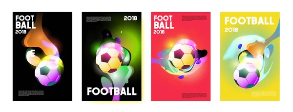 Fútbol 2018 Campeonato Mundial Fútbol Fondo Copa Vector Colorido Brillo — Vector de stock