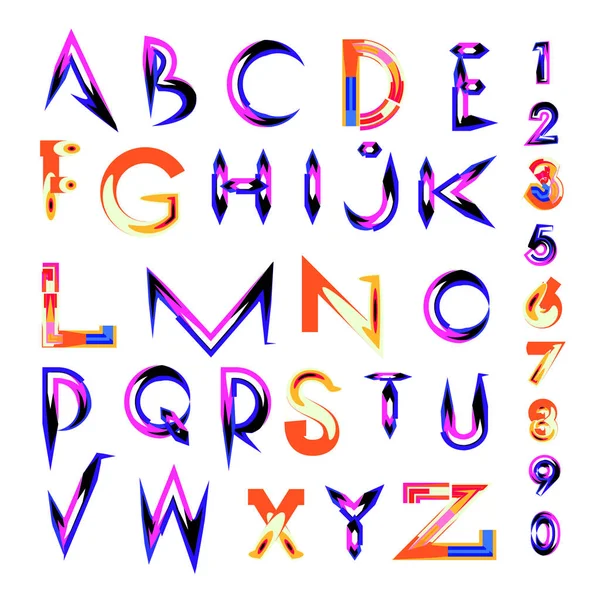 Vector Abstract Colorful Font Alphabet — Stock Vector