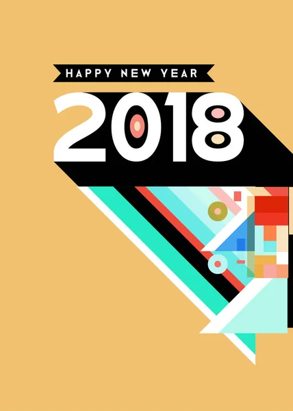 Felice Anno Nuovo 2018 Disegno Astratto Colorato Elementi Vettoriali Calendario — Vettoriale Stock