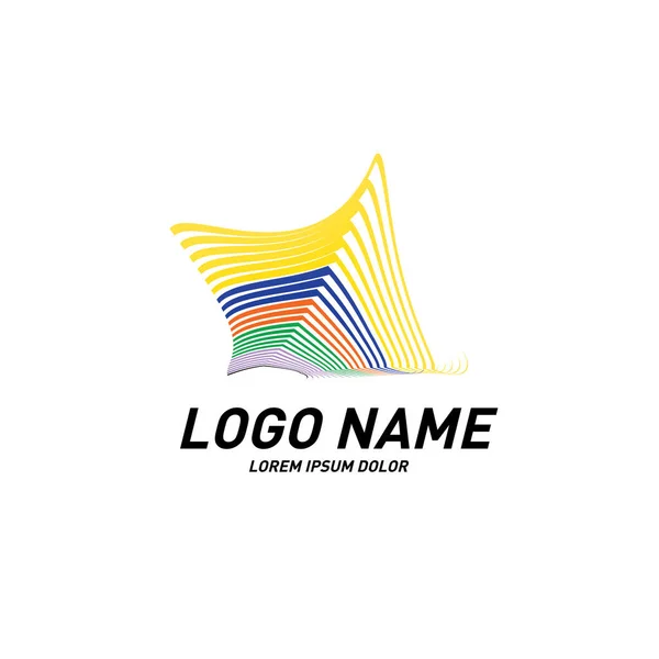 Diseño Logotipo Simple Curvas Rayas — Vector de stock