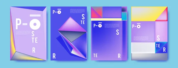 Abstrakcja Kolaż Kolorowy Plakat Projekt Szablon Fajna Okładka Geometryczne Płynów — Wektor stockowy