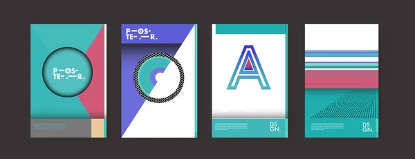 Farbenfrohe Abstrakte Geometrische Dreieck Poster Und Cover Design Minimale Geometrische — Stockvektor