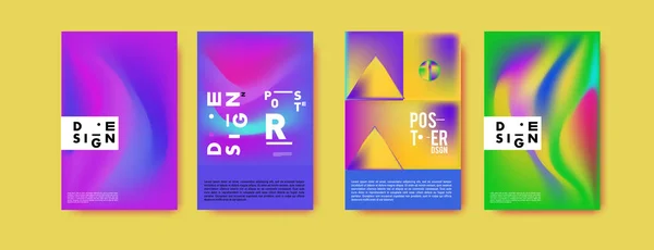 Abstrakte Bunte Flüssige Und Holographische Farben Hintergrund Für Die Plakatgestaltung — Stockvektor