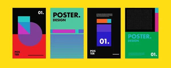 Abstrakcja Kolaż Kolorowy Plakat Projekt Szablon Fajna Okładka Geometryczne Płynów — Wektor stockowy