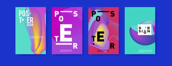 포스터 디자인에 다채로운 액체와 매력적인 포스터 템플릿 — 스톡 벡터