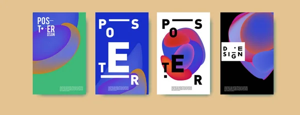 Latar Belakang Warna Cair Dan Melengkung Abstrak Untuk Desain Poster - Stok Vektor