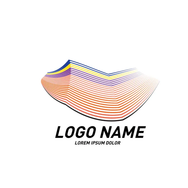 Curvy Stripes Simple Logo Design — Stock Vector
