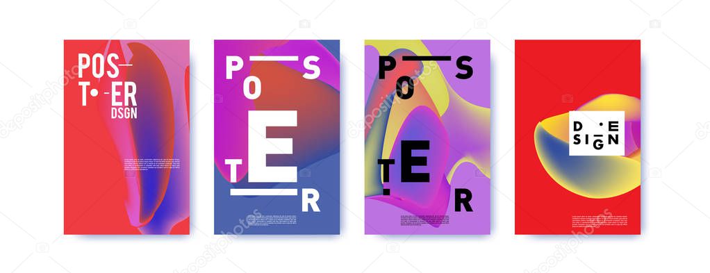 Abstract colorful liquid and curvy colors background for poster design.  Vector banner poster template 