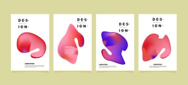 Renkli soyut sıvı ve sıvı poster ve kapak tasarımı. En az geometrik desen degradeler arka planlar