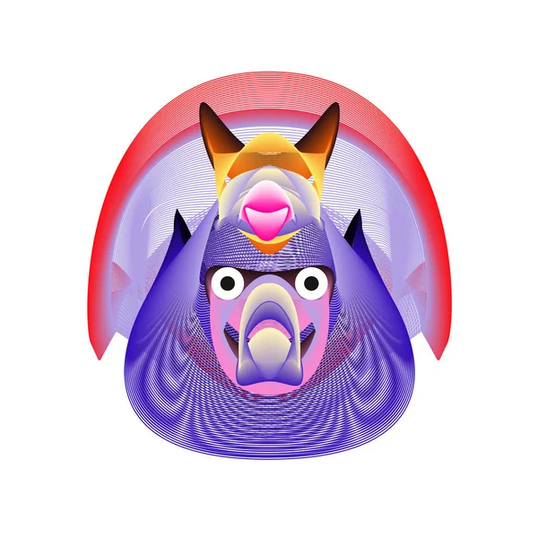 Bunte Und Verschiedene Animal Face Illustration Symbol Für Hintergrundbilder Dynamischer — Stockvektor