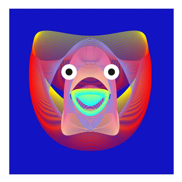 Colorful and Various Animal Face Illustration Icon for wallpaper Background. Dynamic flux Effect design. Abstract Vector Cartoon Monster Character Icon Head Design. Modern and Techno Style Pattern.