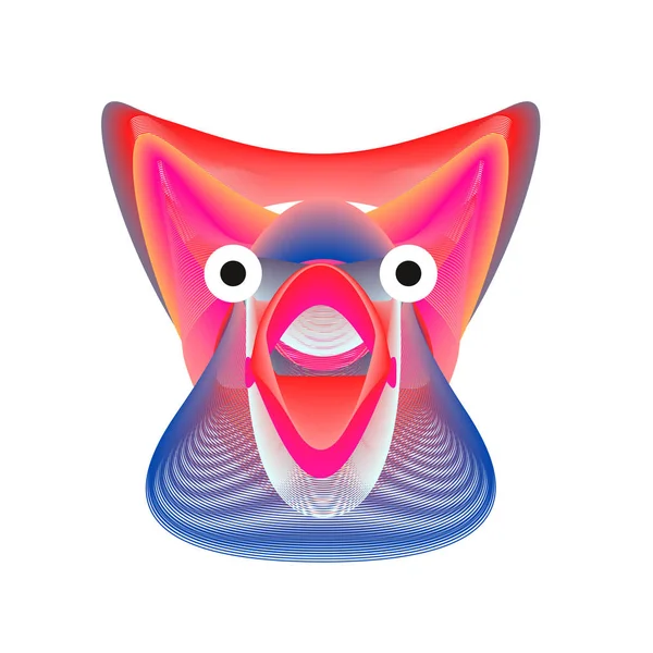 五颜六色的和各种各样的动物面孔例证图标为墙纸背景 动态通量效应设计 抽象矢量卡通怪兽人物头像设计 现代与技术风格模式 — 图库矢量图片
