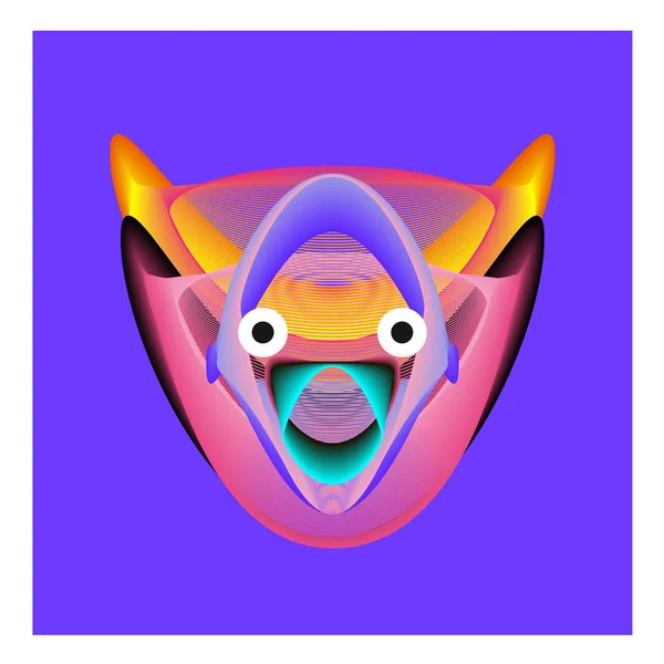 Icône Illustration Visage Animal Coloré Divers Pour Fond Écran Flux — Image vectorielle