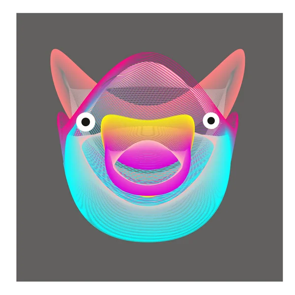 Icône Illustration Visage Animal Coloré Divers Pour Fond Écran Flux — Image vectorielle