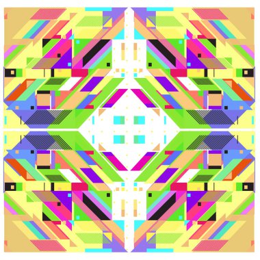 Trendy geometrik vektör çizim öğeleri ve soyut renkli dokular ile. Yaz tatil için poster, kart, broşür ve tanıtım şablon tasarlayın. Moda sanat baskı ve arka plan.