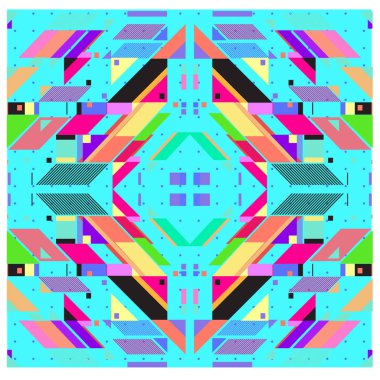 Trendy geometrik vektör çizim öğeleri ve soyut renkli dokular ile. Yaz tatil için poster, kart, broşür ve tanıtım şablon tasarlayın. Moda sanat baskı ve arka plan.