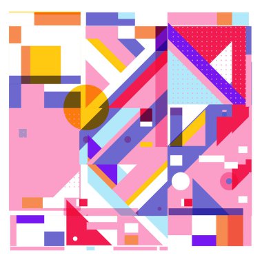 Trendy geometrik vektör çizim öğeleri ve soyut renkli dokular ile. Yaz tatil için poster, kart, broşür ve tanıtım şablon tasarlayın. Moda sanat baskı ve arka plan.
