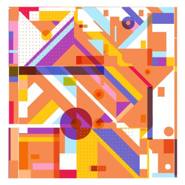 Trendy geometrik vektör çizim öğeleri ve soyut renkli dokular ile. Yaz tatil için poster, kart, broşür ve tanıtım şablon tasarlayın. Moda sanat baskı ve arka plan.