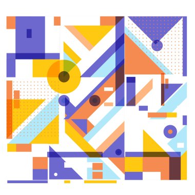 Trendy geometrik vektör çizim öğeleri ve soyut renkli dokular ile. Yaz tatil için poster, kart, broşür ve tanıtım şablon tasarlayın. Moda sanat baskı ve arka plan.