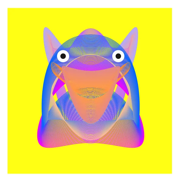 Colorful and Various Animal Face Illustration Icon for wallpaper Background. Dynamic flux Effect design. Abstract Vector Cartoon Monster Character Icon Head Design. Modern and Techno Style Pattern.
