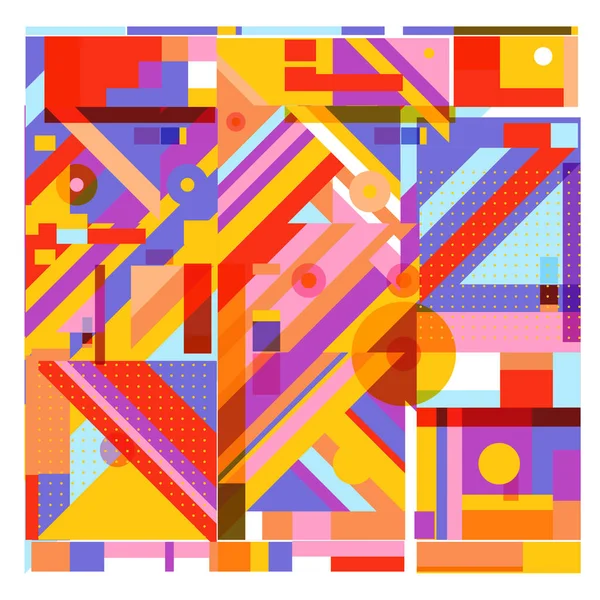 Trendige Geometrische Vektorillustration Mit Elementen Und Abstrakten Bunten Texturen Design — Stockvektor
