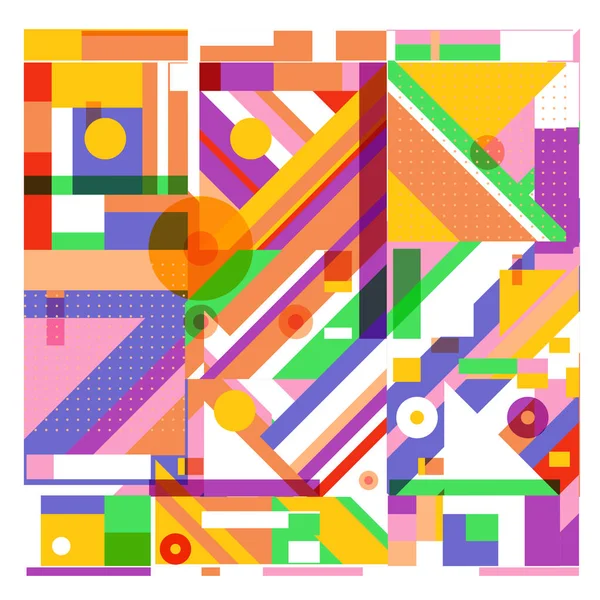 Trendige Geometrische Vektorillustration Mit Elementen Und Abstrakten Bunten Texturen Design — Stockvektor