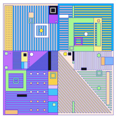 Trendy geometrik öğeleri memphis desen. Retro tarzı doku, desen ve öğeleri. Modern Soyut Tasarım