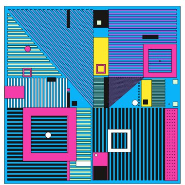 Trendy geometrik öğeleri memphis desen. Retro tarzı doku, desen ve öğeleri. Modern Soyut Tasarım