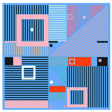 Trendy geometrik öğeleri memphis desen. Retro tarzı doku, desen ve öğeleri. Modern Soyut Tasarım