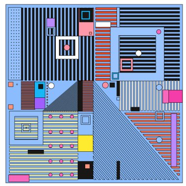 Trendy geometrik öğeleri memphis desen. Retro tarzı doku, desen ve öğeleri. Modern Soyut Tasarım