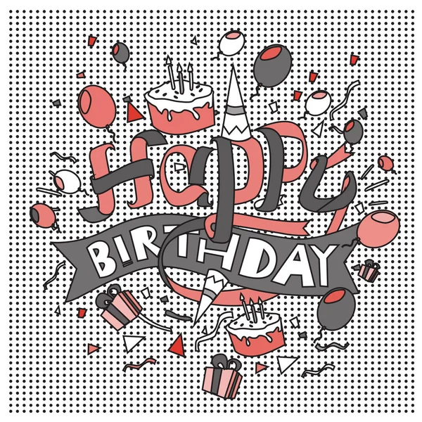 Feliz Cumpleaños Tipografía Vector Diseño Para Tarjetas Felicitación Póster Con — Vector de stock