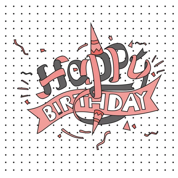 Feliz Cumpleaños Tipografía Vector Diseño Para Tarjetas Felicitación Póster Con — Vector de stock