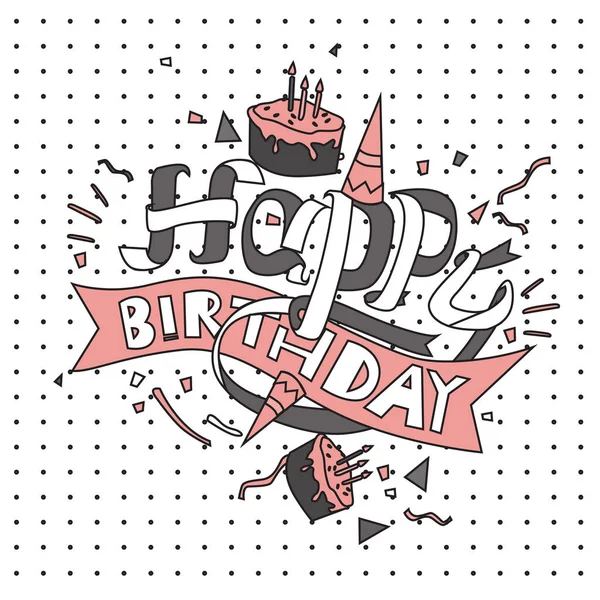 Feliz Cumpleaños Tipografía Vector Diseño Para Tarjetas Felicitación Póster Con — Vector de stock