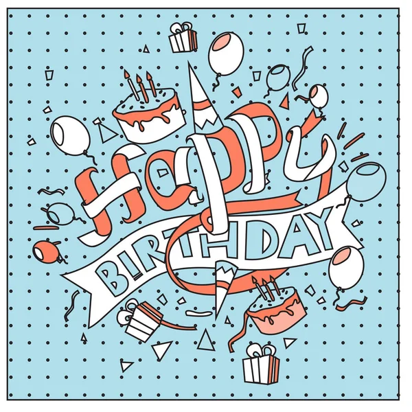 Feliz Cumpleaños Tipografía Vector Diseño Para Tarjetas Felicitación Póster Con — Vector de stock