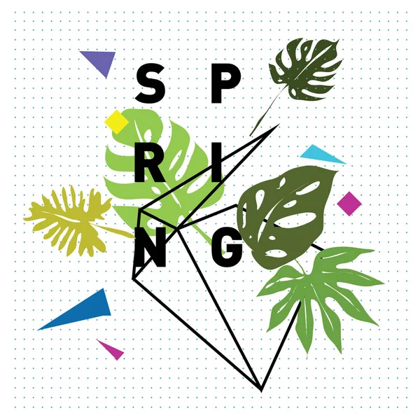 Stock vector Spring letter with green leaves. Season sale vector label. Foliage lettering. Floral illustration. Springtime poster. For fabric printed, fashion, prints, banner and packaging design