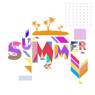 Yaz saati vektör banner tasarımı metin ve renkli tropikal plaj öğeleri için beyaz arka plan ile. Olay için vektör çizim şablonu.